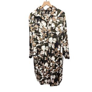 Chicos Womens Camouflage Print Button-Up Dress Size 12/14